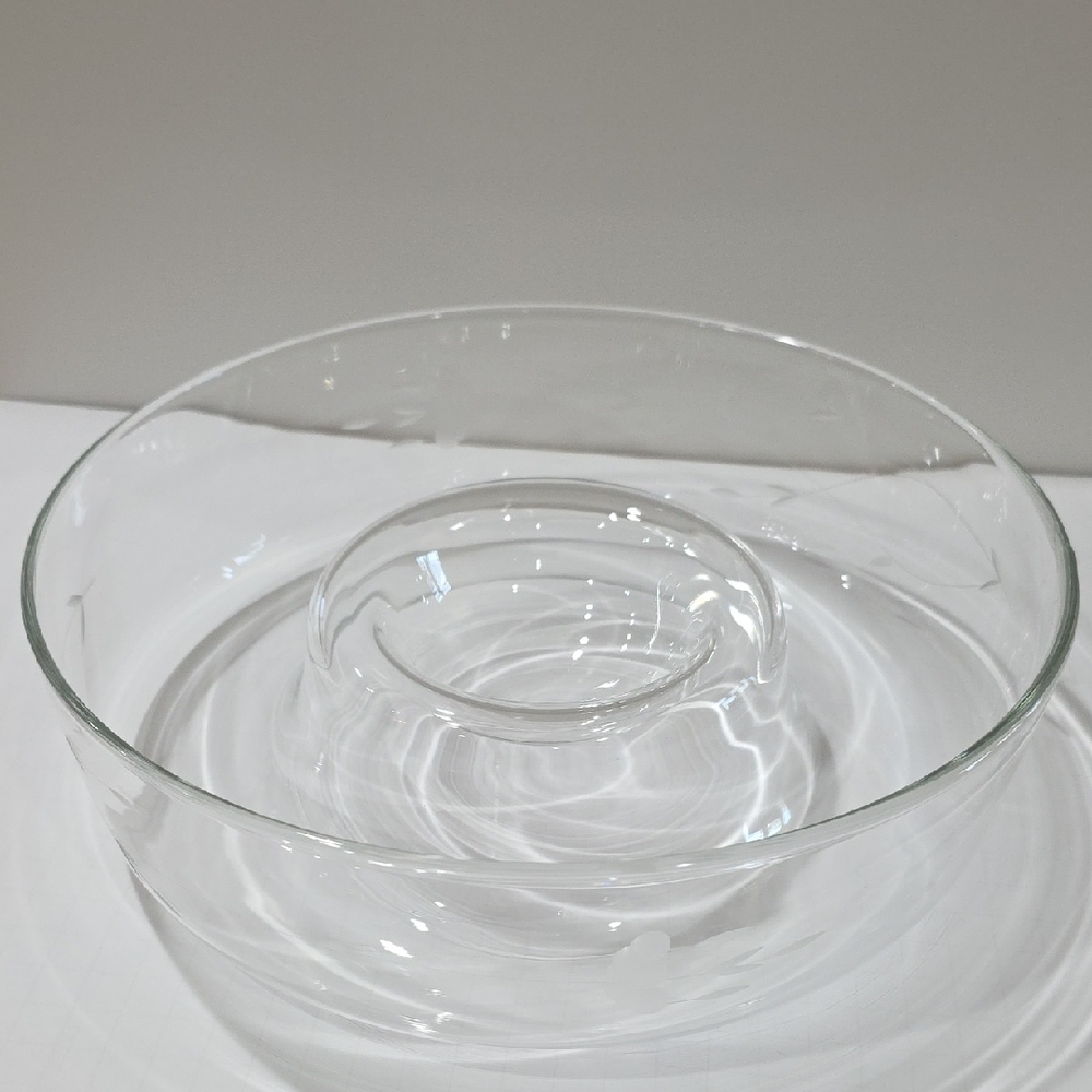 Princess House Clear Crystal Glass Chip and Dip Server